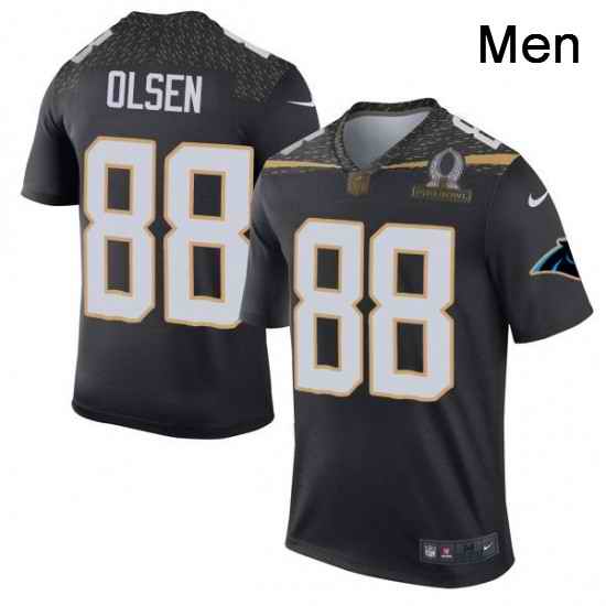 Mens Nike Carolina Panthers 88 Greg Olsen Elite Black Team Irvin 2016 Pro Bowl NFL Jersey